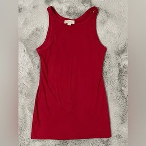 Ann Taylor Loft Red ribbed crop tank. Size medium